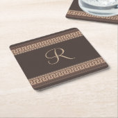 ギリシャ鍵縁ど スクエアペーパーコースター (アングル)