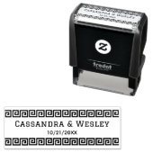 ギリシャ鍵縁どSカップル名日付 セルフインキングスタンプ (インサイチュ)