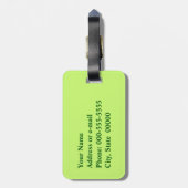 ギリシャ鍵、エメラルドグリーンとライム ラゲッジタグ (裏面縦)