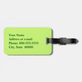 ギリシャ鍵、エメラルドグリーンとライム ラゲッジタグ (裏面横)