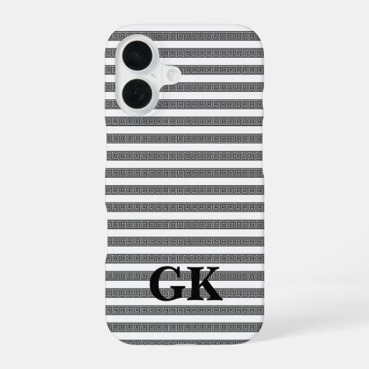 ギリシャ鍵 ギザギザ模様 オーダーメイド iPhone 16ケース (裏面)