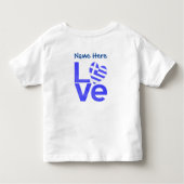 ギリシャ青LOVEハート国旗パーソナライズされた トドラーTシャツ (裏面)