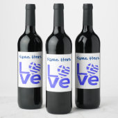 ギリシャ青LOVEハート国旗パーソナライズされた ワインラベル (ボトル)