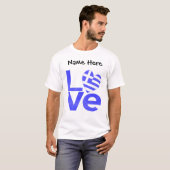 ギリシャ青LOVEハート国旗パーソナライズされた Tシャツ (正面フル)