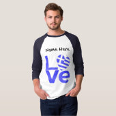 ギリシャ青LOVEハート国旗パーソナライズされた Tシャツ (正面フル)