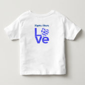 ギリシャ青LOVEハート旗カスタマイズ トドラーTシャツ (裏面)
