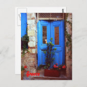 ギリシャ風のドア ポストカード (正面/裏面)