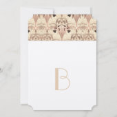 ギリシャ風の結婚式のピンクハミングバードアートデコ結婚式 招待状 (裏面)