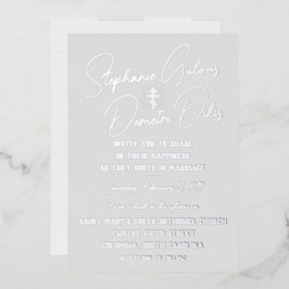 ギリシャ風ウェディング フラット フォイル ウェディング インビテーション 箔招待状