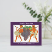 ギリシャ風ブドウGrecian Togaパーティの招待状PCsおもしろい シーズンポストカード (スタンド正面)