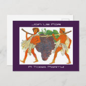 ギリシャ風ブドウGrecian Togaパーティの招待状PCsおもしろい シーズンポストカード (正面/裏面)