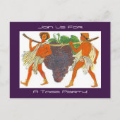 ギリシャ風ブドウGrecian Togaパーティの招待状PCsおもしろい シーズンポストカード (正面)