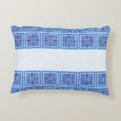 ギリシャ風モザイクタイルオーナメント – ブルーシェード アクセントクッション (裏面)