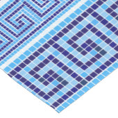 ギリシャ風モザイクタイルオーナメント – ブルーシェード ショートテーブルランナー (コーナー)