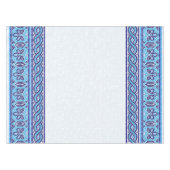 ギリシャ風モザイクタイルオーナメント – ブルーシェード テーブルクロス (正面(横))