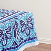 ギリシャ風モザイクタイルオーナメント – ブルーシェード テーブルクロス (インサイチュ)