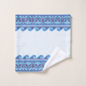 ギリシャ風モザイクタイルオーナメント – ブルーシェード バスタオルセット (ウォッシュタオル)