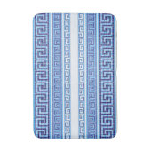 ギリシャ風モザイクタイルオーナメント – ブルーシェード バスマット (正面縦)