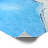 ギリシャ風車のインクと水色 ポスター (角)