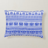 ギリシャ風、パター地中海のン、青 アクセントクッション (裏面)