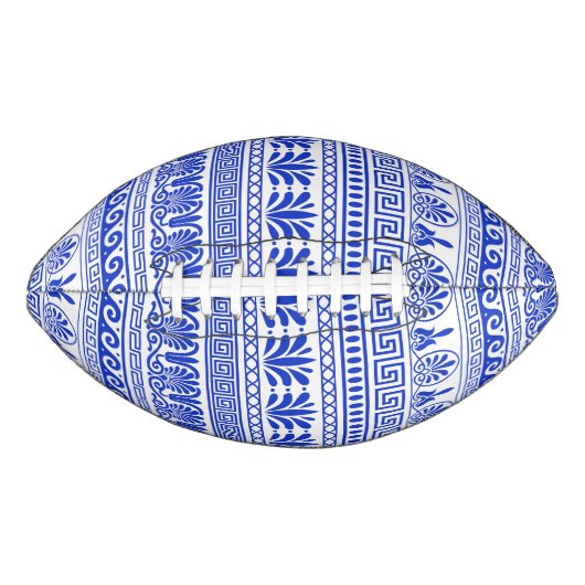 ギリシャ風、パター地中海のン、青 アメリカンフットボール (正面)