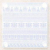 ギリシャ風、パター地中海のン、青 ガラスコースター (裏面)