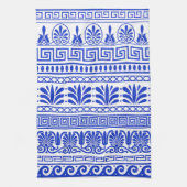 ギリシャ風、パター地中海のン、青 キッチンタオル (縦)