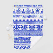 ギリシャ風、パター地中海のン、青 ゴルフタオル (インサイチュ)