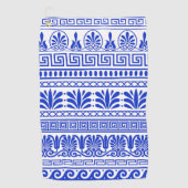 ギリシャ風、パター地中海のン、青 ゴルフタオル (正面)