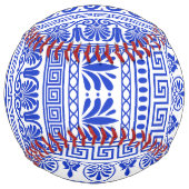 ギリシャ風、パター地中海のン、青 ソフトボール (正面)