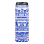 ギリシャ風、パター地中海のン、青 タンブラー (裏面)