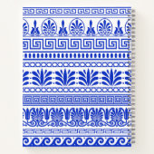 ギリシャ風、パター地中海のン、青 ノートブック (裏面)