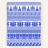 ギリシャ風、パター地中海のン、青 ノートブック (正面)