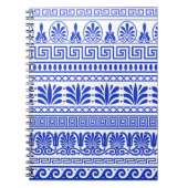 ギリシャ風、パター地中海のン、青 ノートブック (正面)