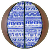 ギリシャ風、パター地中海のン、青 バスケットボール (縦)