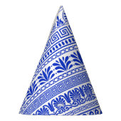 ギリシャ風、パター地中海のン、青 パーティーハット (左)