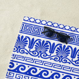 ギリシャ風、パター地中海のン、青 ビーチタオル