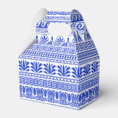 ギリシャ風、パター地中海のン、青 フェイバーボックス (正面サイド)