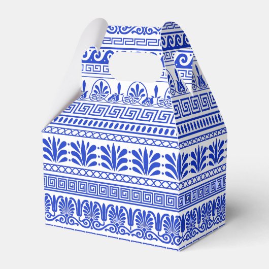 ギリシャ風、パター地中海のン、青 フェイバーボックス (正面サイド)