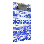 ギリシャ風、パター地中海のン、青 ミニクリップボード (アングル)