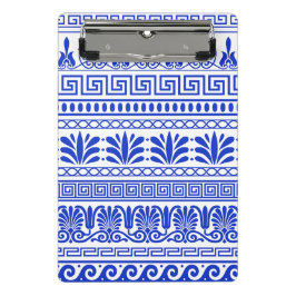 ギリシャ風、パター地中海のン、青 ミニクリップボード