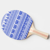 ギリシャ風、パター地中海のン、青 卓球ラケット (横)