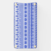 ギリシャ風、パター地中海のン、青 横断幕 (縦)