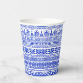ギリシャ風、パター地中海のン、青 紙コップ (右)