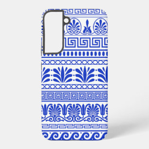 ギリシャ風、パター地中海のン、青 SAMSUNG GALAXY S22+ケース