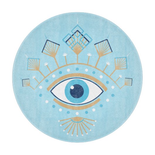 ギリシャ飾の邪悪な目トルコの保護シンボル カッティングボード (正面)