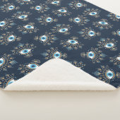 ギリシャ飾の邪悪な目トルコの保護シンボル シェルパブランケット (3/4)