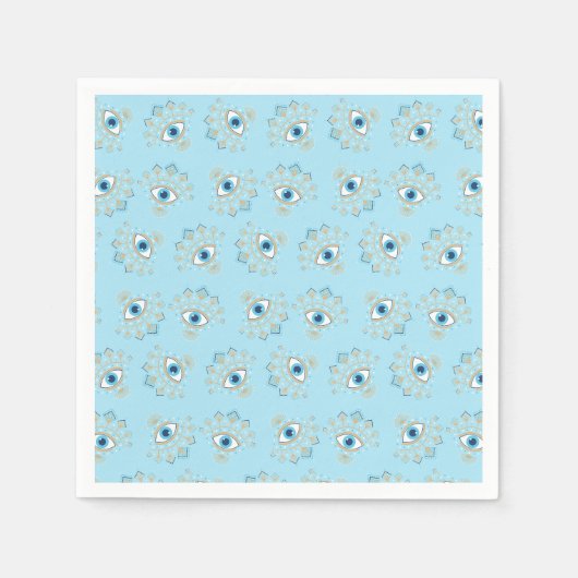 ギリシャ飾の邪悪な目トルコの保護シンボル スタンダードカクテルナプキン (正面)