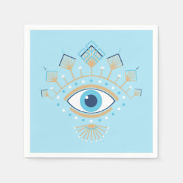 ギリシャ飾の邪悪な目トルコの保護シンボル スタンダードカクテルナプキン