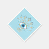 ギリシャ飾の邪悪な目トルコの保護シンボル スタンダードカクテルナプキン (角)